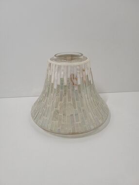YANKEE CANDLE Off White MOTHER OF PEARL MOSAIC IRIDESCENT Large Candle Jar Shade